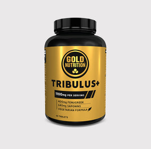 Suplemento Tribulus+ da GoldNutrition, cápsulas de Tribulus terrestris para fortalecimento muscular e aumento de energia.